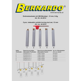Bernardo Lathe Cutting Tool with Removable HM Inserts 12 mm