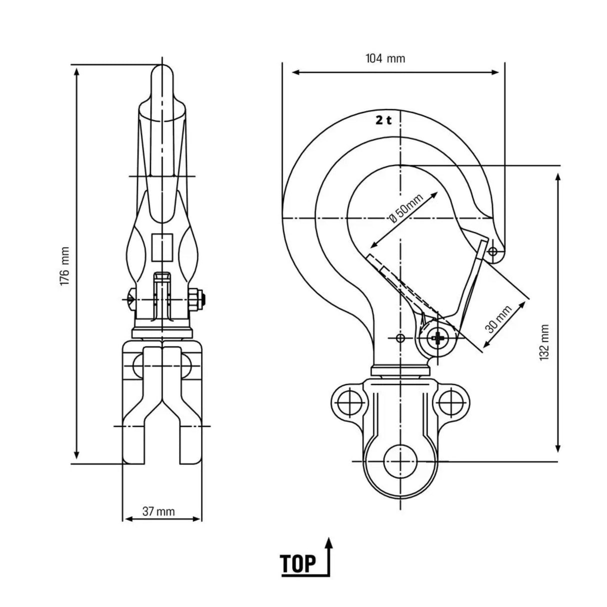 Güde 2000 kg spur gear hoist