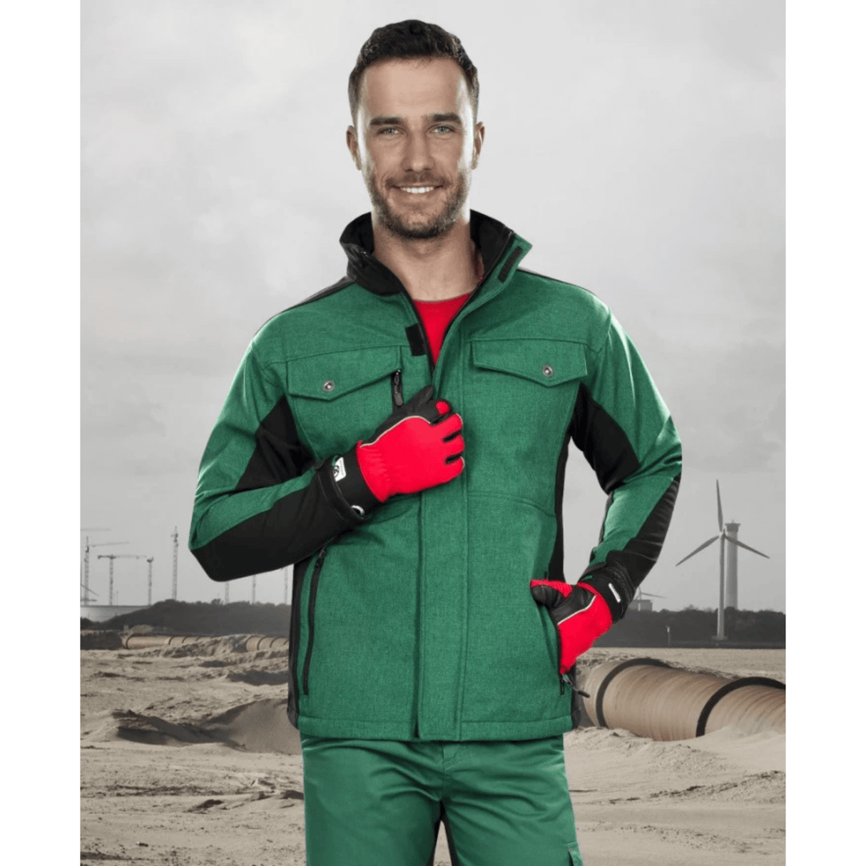 Ardon Softshell Jacket PRE100 green/black Personal Protective Equipment