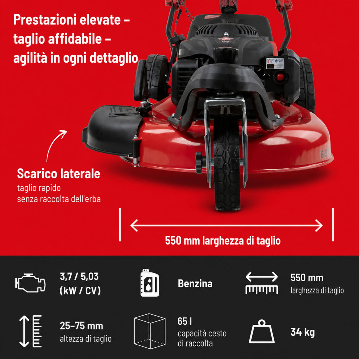Güde Three-Wheel Lawn Mower BIG WHEELER 554.2 R