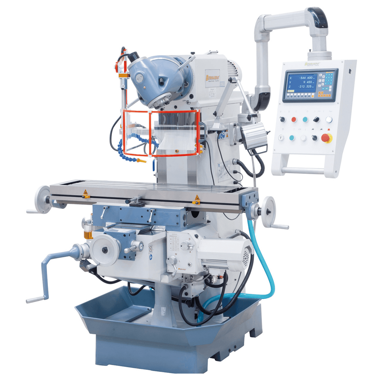 Bernardo UWF 110 Universal Milling Machine – 360° universal head, ISO 40, 1,120×260 mm table, 2.2 kW motor, ES-12 H 3-axis DRO