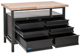 Guede workbench P 1200 SS Black Line with 6 drawers