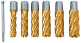Set fresa a corona HSS CDL, con rivestimento in stagno, 14 - 24 mm, profondità di foratura 50 mm
