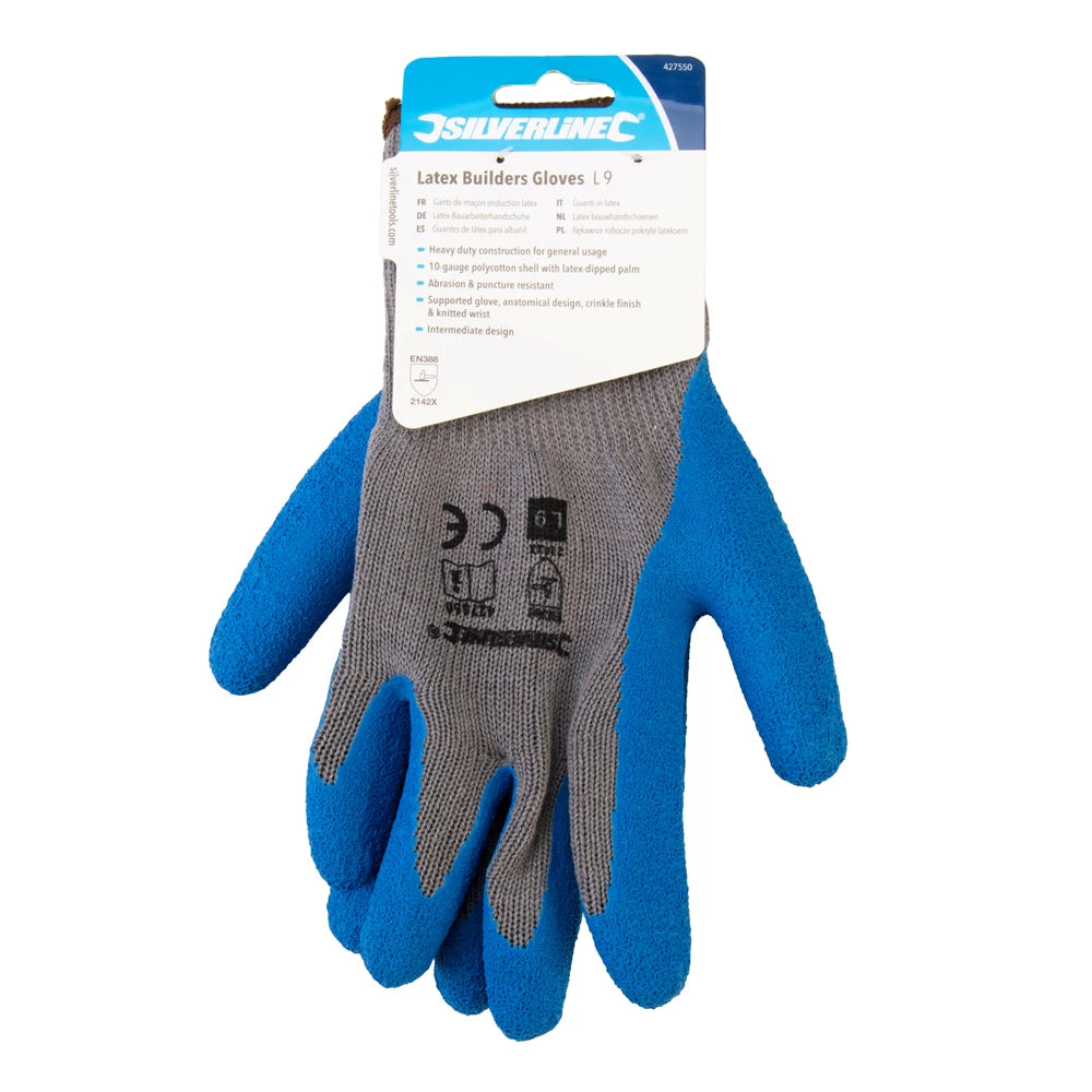 Silverline Latex Work Gloves Personal Protective Equipment