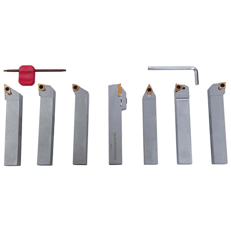 Set di Utensili da Tornio con Inserti in Metallo Duro, 20 mm, Set P