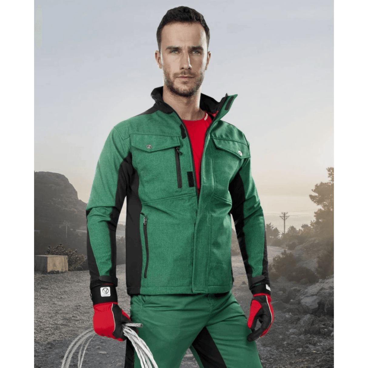 Ardon Softshell Jacket PRE100 green/black Personal Protective Equipment
