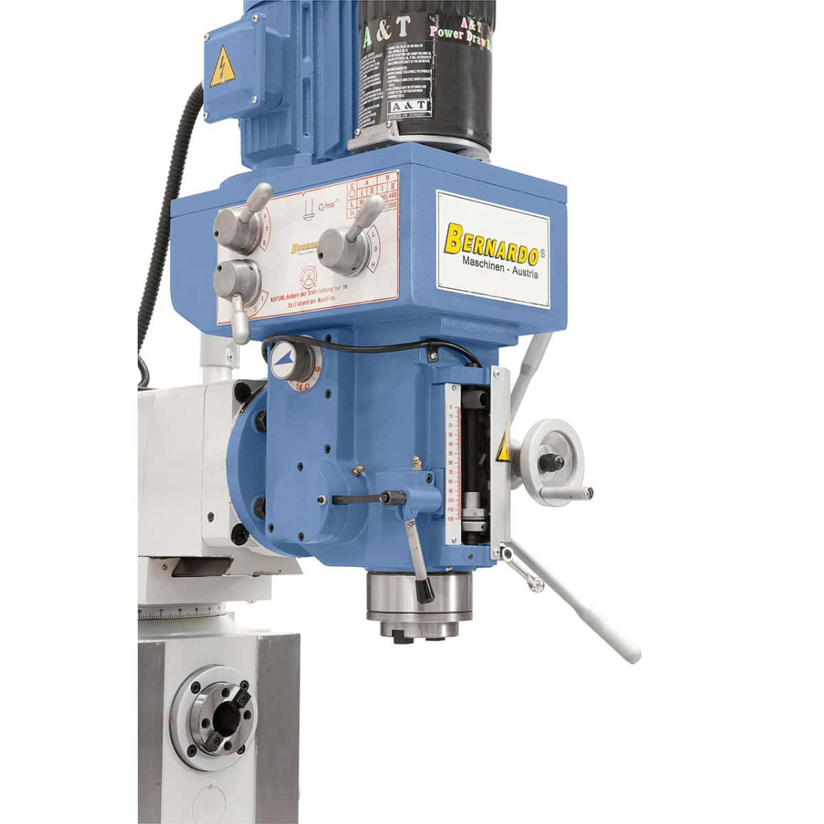 Bernardo UWF 95 N Universal Milling Machine – ISO 40, pneumatic clamping DIN 2080, table 1,600×360 mm, motors 2.2+2.2 kW, 3-axis DRO, weight 2,200 kg