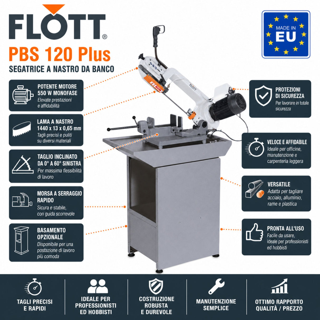 Metal Bandsaw Flott PBS 120 Plus