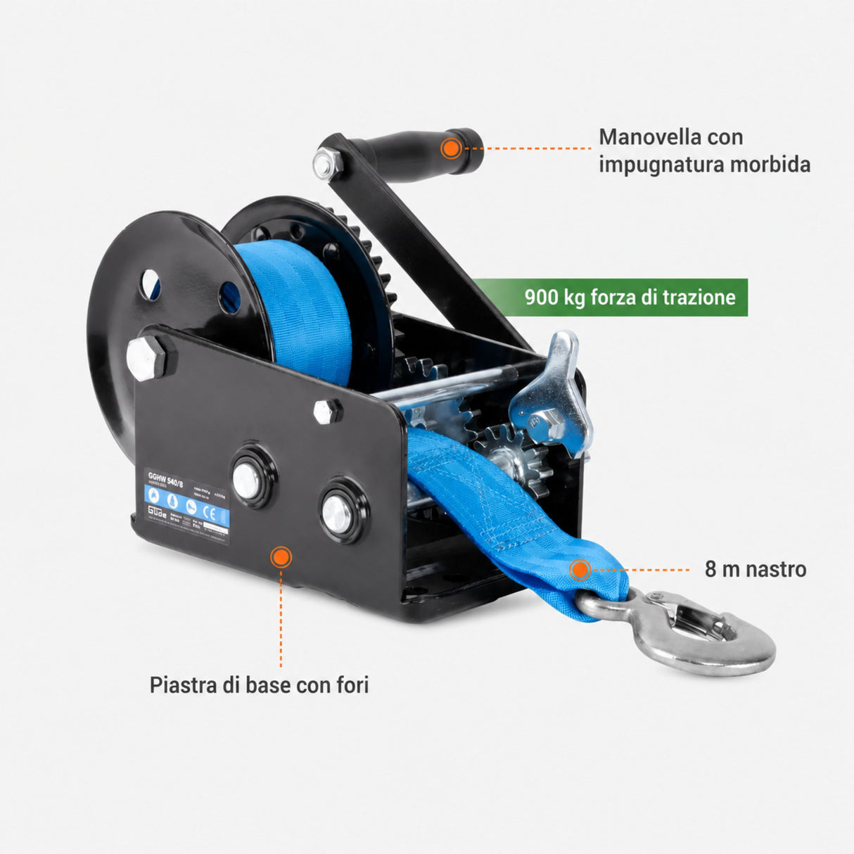 Güde GGHW 900/8 Webbing Winch
