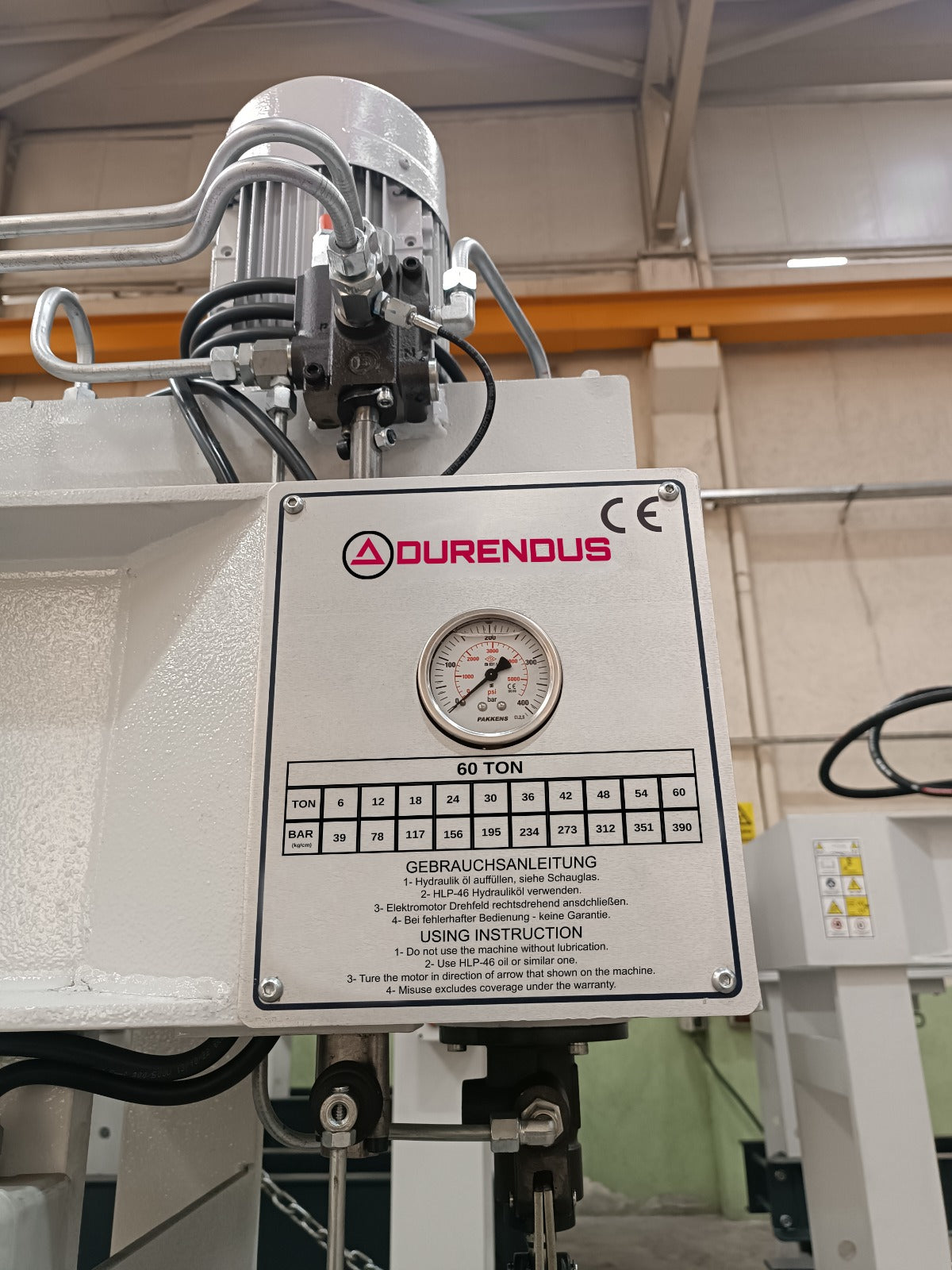 Durendus DW Series Hydraulic Press Brake 60 Ton with Sliding Cylinder
