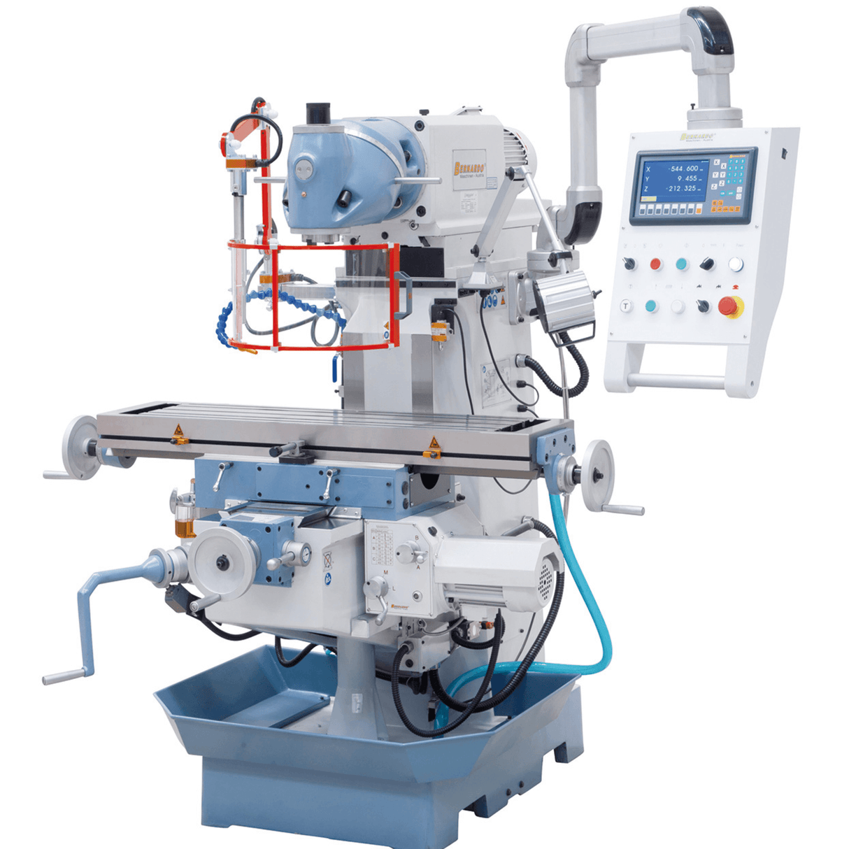 Bernardo UWF 110 Universal Milling Machine – 360° universal head, ISO 40, 1,120×260 mm table, 2.2 kW motor, ES-12 H 3-axis DRO