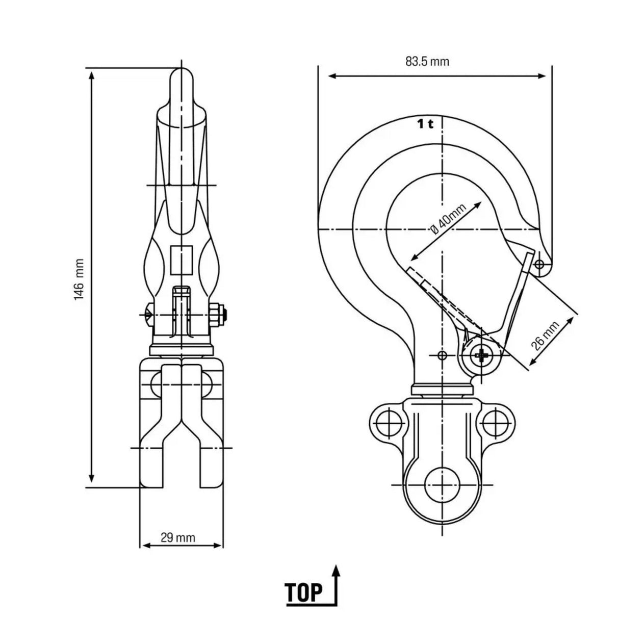 Güde spur gear hoist 1000 kg