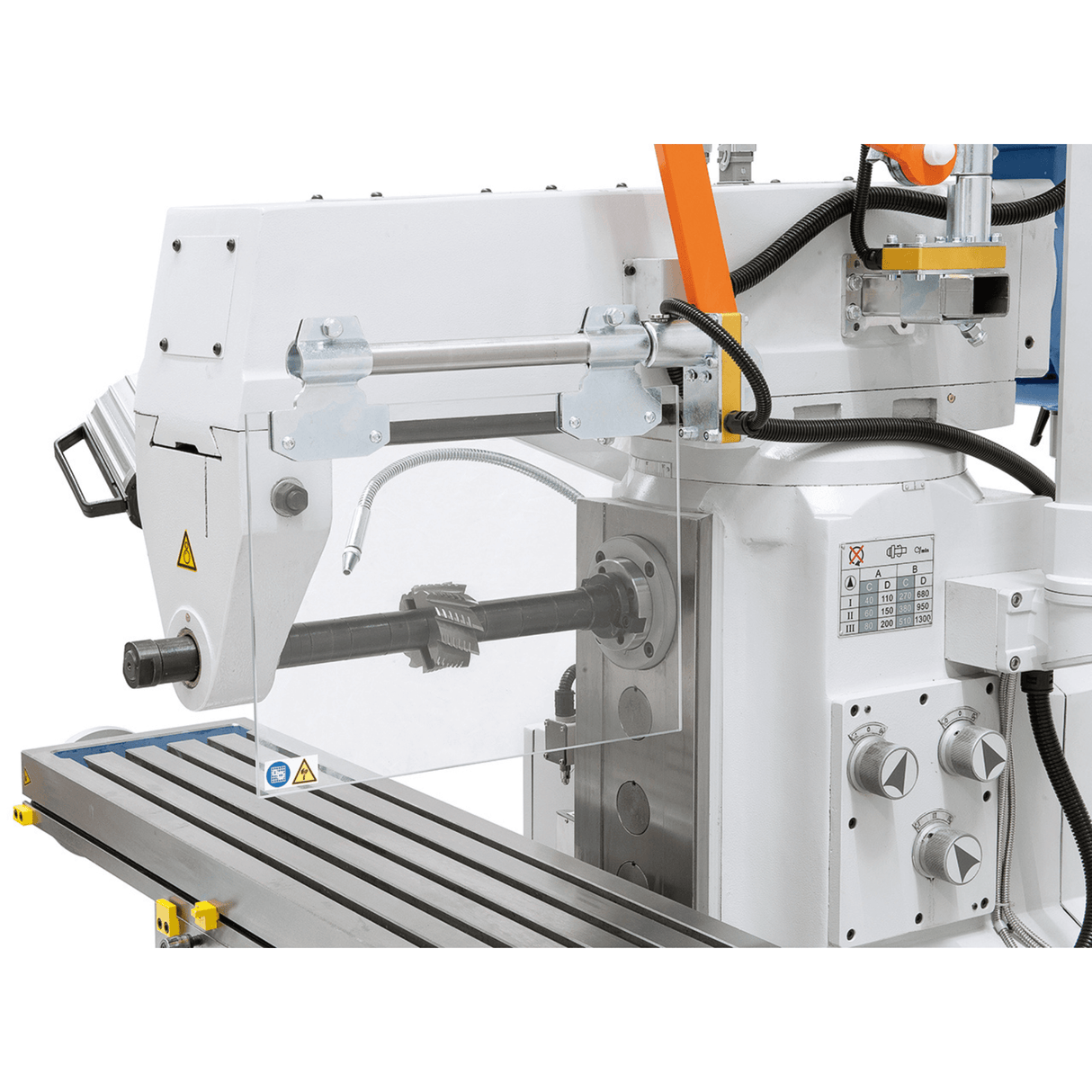 Bernardo UWF 90-1270 Universal Milling Machine – ISO 40, dual spindle, 1,270×280 mm table, 0.85/1.5 kW vertical motor, 3-axis DRO