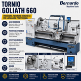 Bernardo Goliath 660 x 2000 metal lathe with 3-axis digital DRO