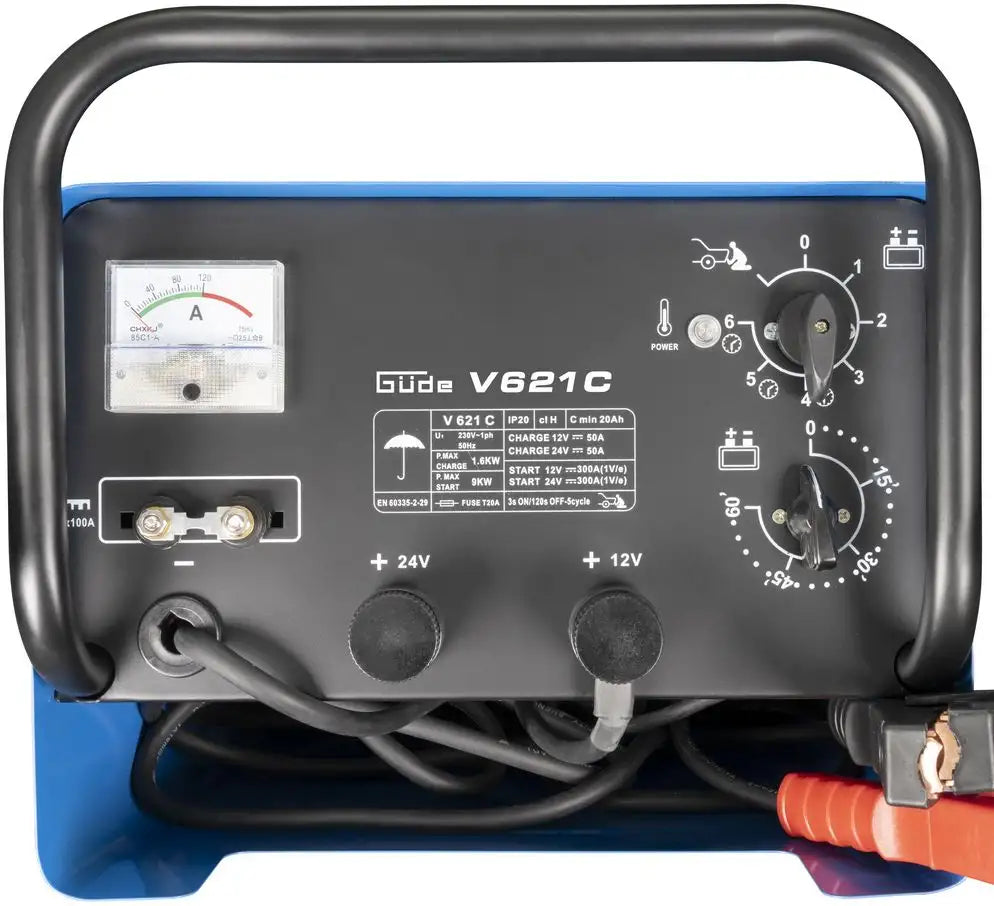 Güde V 621 C 12/24 V battery charger with jump-start function