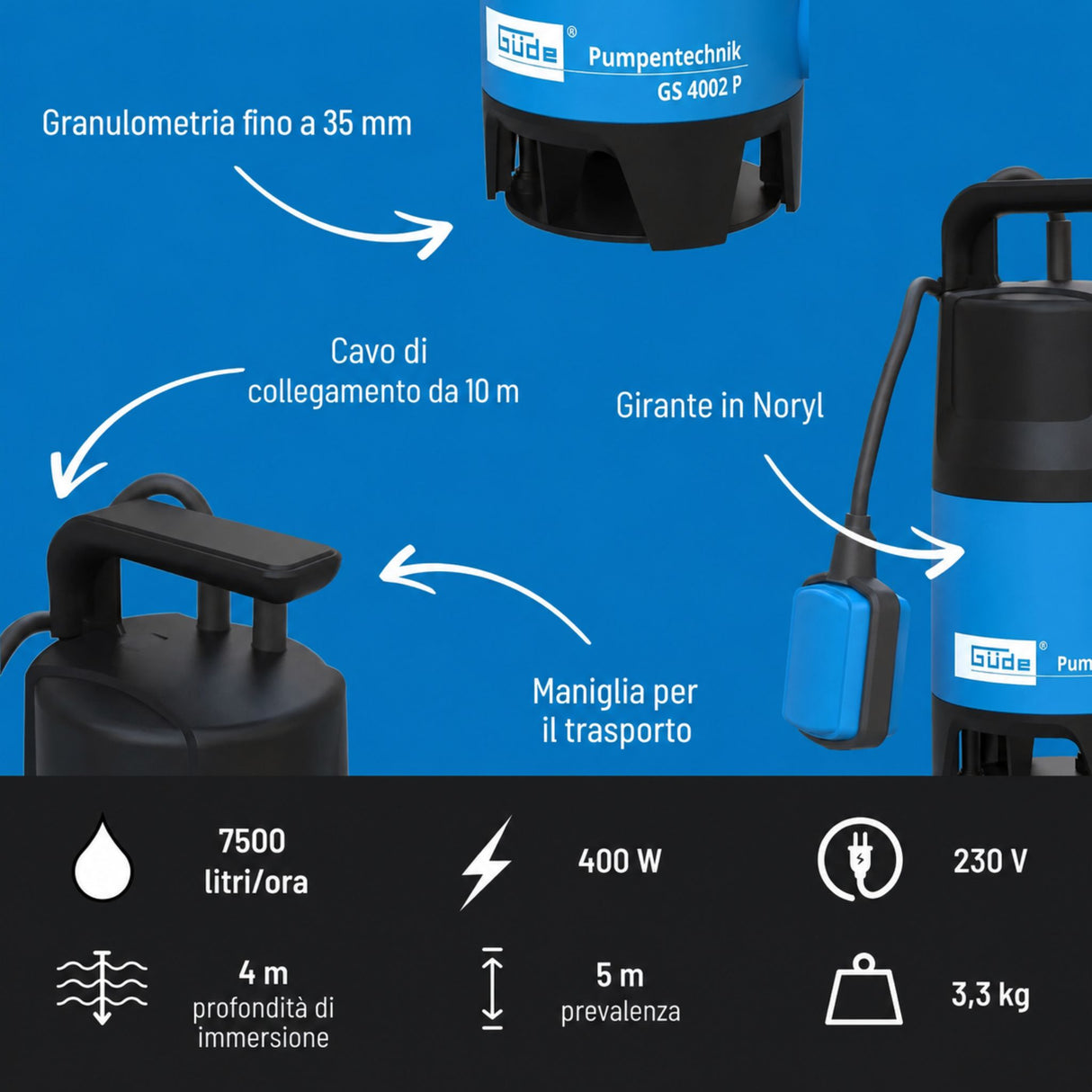 Güde Dirty Water Submersible Pump GS 4002 P