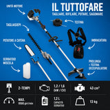 Güde GPS 1001 4-in-1 Multifunction Brushcutter – 1.2 kW 2-stroke engine with 4 attachments