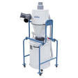 Aspiratore ciclonico Bernardo FSG 1100 con contenitore da 118 litri, adattatore a Y e finestra di ispezione per il controllo del riempimento, ideale per sistemi di aspirazione del legno.