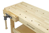 Bernardo WB 2100 Profi Professional Workbench – steamed solid red beech, dimensions 2,120 × 760 mm, working height 860 mm, weight 73 kg
