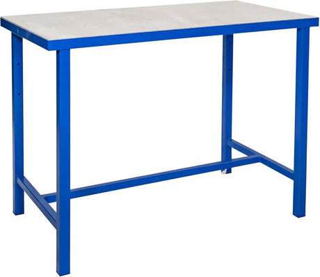 Banco da lavoro professionale Güde P 1200 S con struttura in acciaio saldato e piano da 38 mm impiallacciato in faggio, ideale per officina.