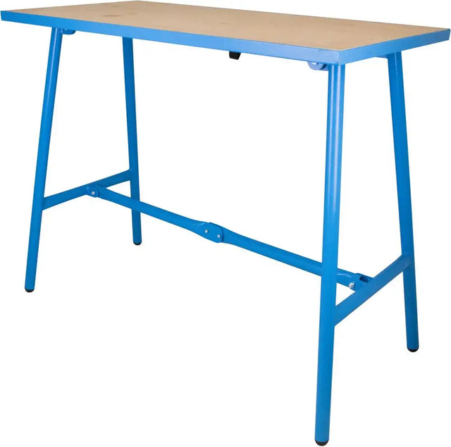 Banco da lavoro Güde GWB 100/50F pieghevole con piano in legno multistrato da 101 x 50 cm e struttura tubolare stabile, ideale per officina e cantiere.