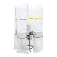 Impianto di aspirazione Bernardo DC 800 con 4 sacche trucioli da 210 L e superficie filtrante da 8 m², ideale per falegnamerie professionali.