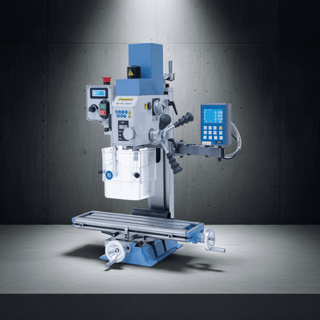 Trapano e fresatrice Bernardo KF 16 L Vario con tavolo a croce, testa inclinabile e visualizzatore digitale a 3 assi DT 40.
