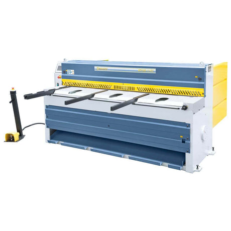 Cesoia a ghigliottina Bernardo MTR 2060 x 3 mm NCC con touch screen Fuji, backgauge NC motorizzato e sistema pneumatico di supporto lamiera.