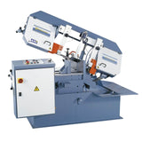 Sega a nastro semiautomatica Bernardo MSB 320 HGL con capacità fino a 610 x 320 mm, sollevamento automatico del braccio e rullo integrato.