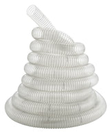 Tubo di aspirazione a spirale Bernardo Ø80 mm, lunghezza 6 m, trasparente e flessibile con spirale in acciaio zincato, ideale per impianti di aspirazione industriali.