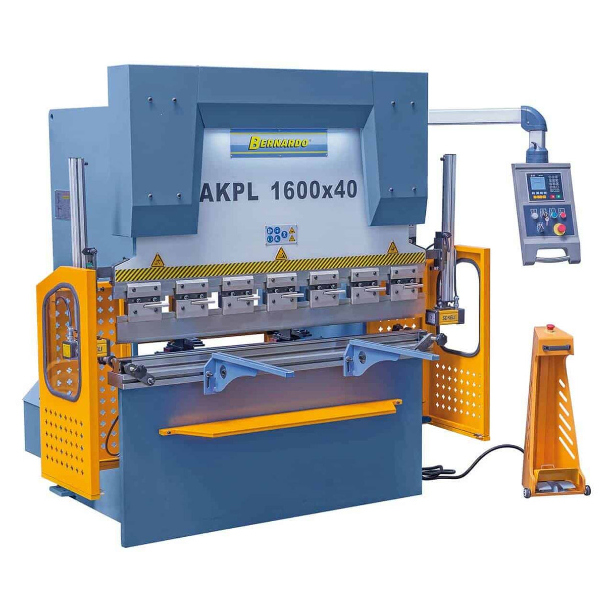 Bernardo pressa piegatrice idraulica AKPL 1600 x 40 con utensili inclusi, controllo NC E21S e sistema di sicurezza SDKELI.