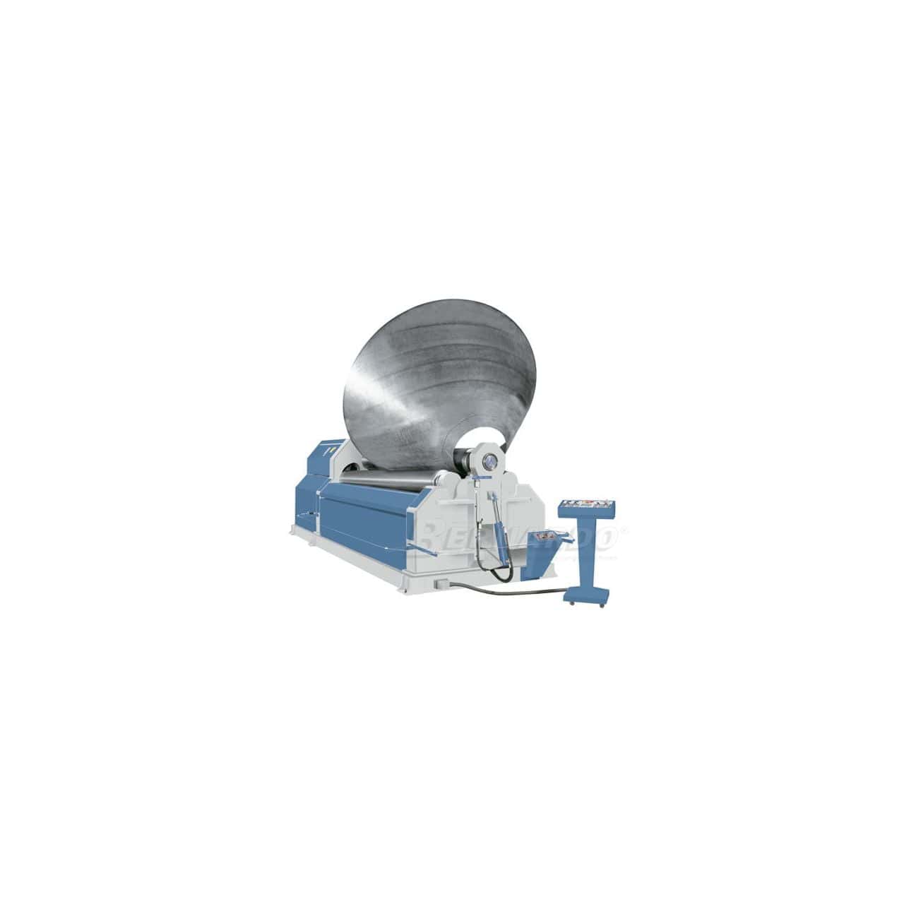 Calandra Bernardo AHS 2600 – 8 a 4 rulli idraulici, con rulli Ø 230 / 210 / 190 mm, motore 7,5 kW e struttura pesante per laminazioni professionali.