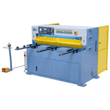 Cesoia idraulica Bernardo HST 1300 x 4 con arresto CNC, pressore automatico e motore da 5,5 kW per tagli precisi fino a 4 mm.