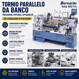 Bernardo Solid 460 x 1000 Pro Metal Lathe with 3-Axis Digital Readout