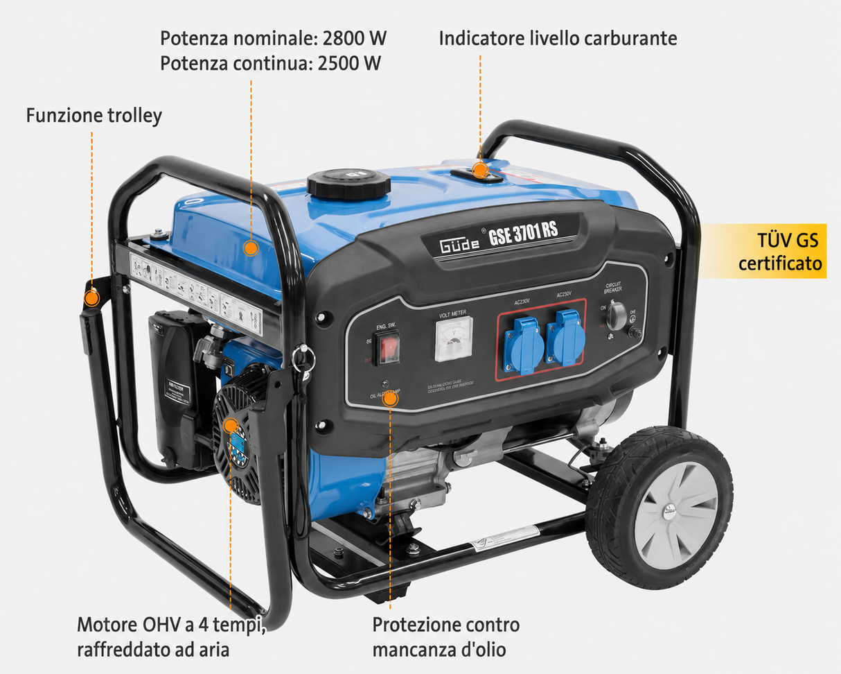 Petrol generator Güde GSE 3701 RS