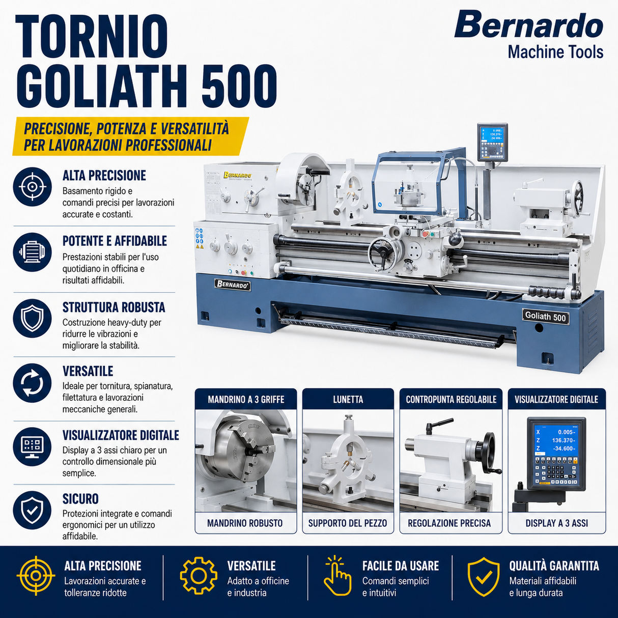 Bernardo Goliath 500 x 2000 Metal Lathe