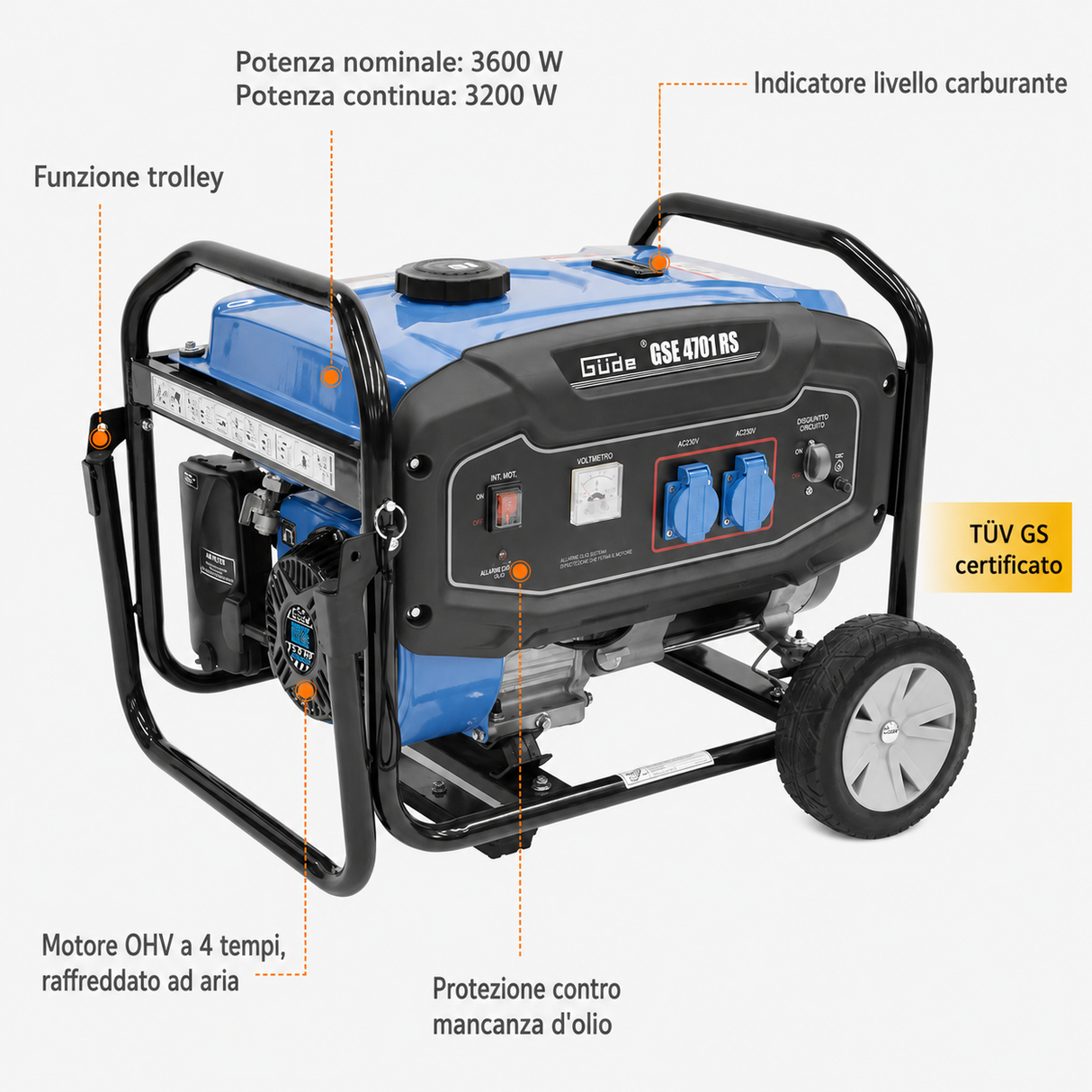 Petrol generator Güde GSE 4701 RS