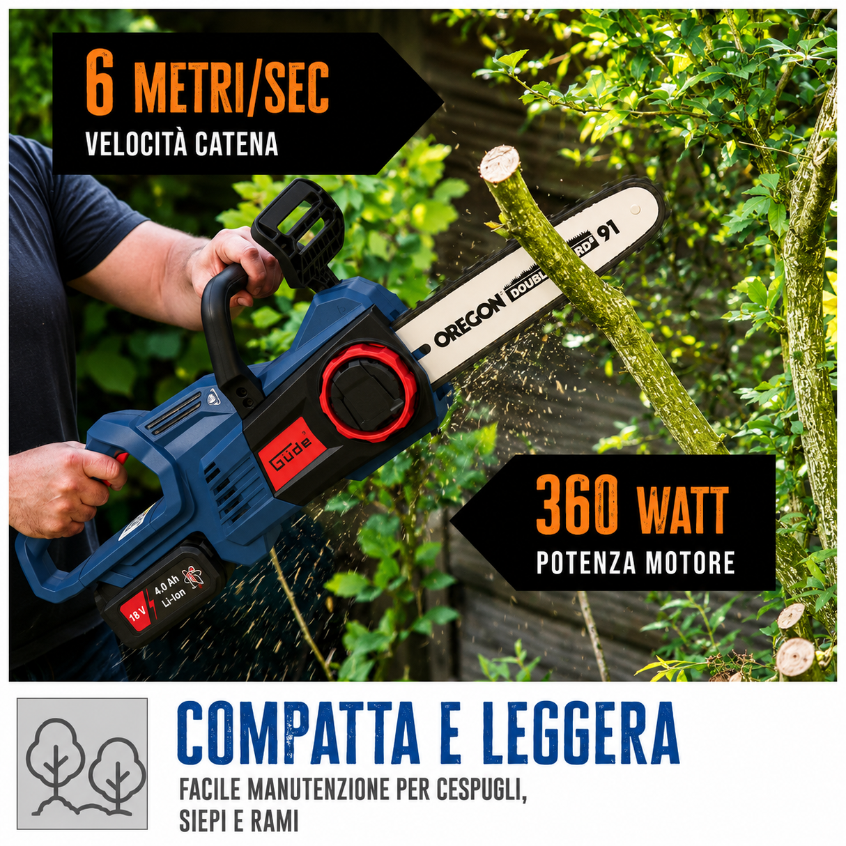 Gardening tool Guede Cordless chainsaw KS 18-401-30