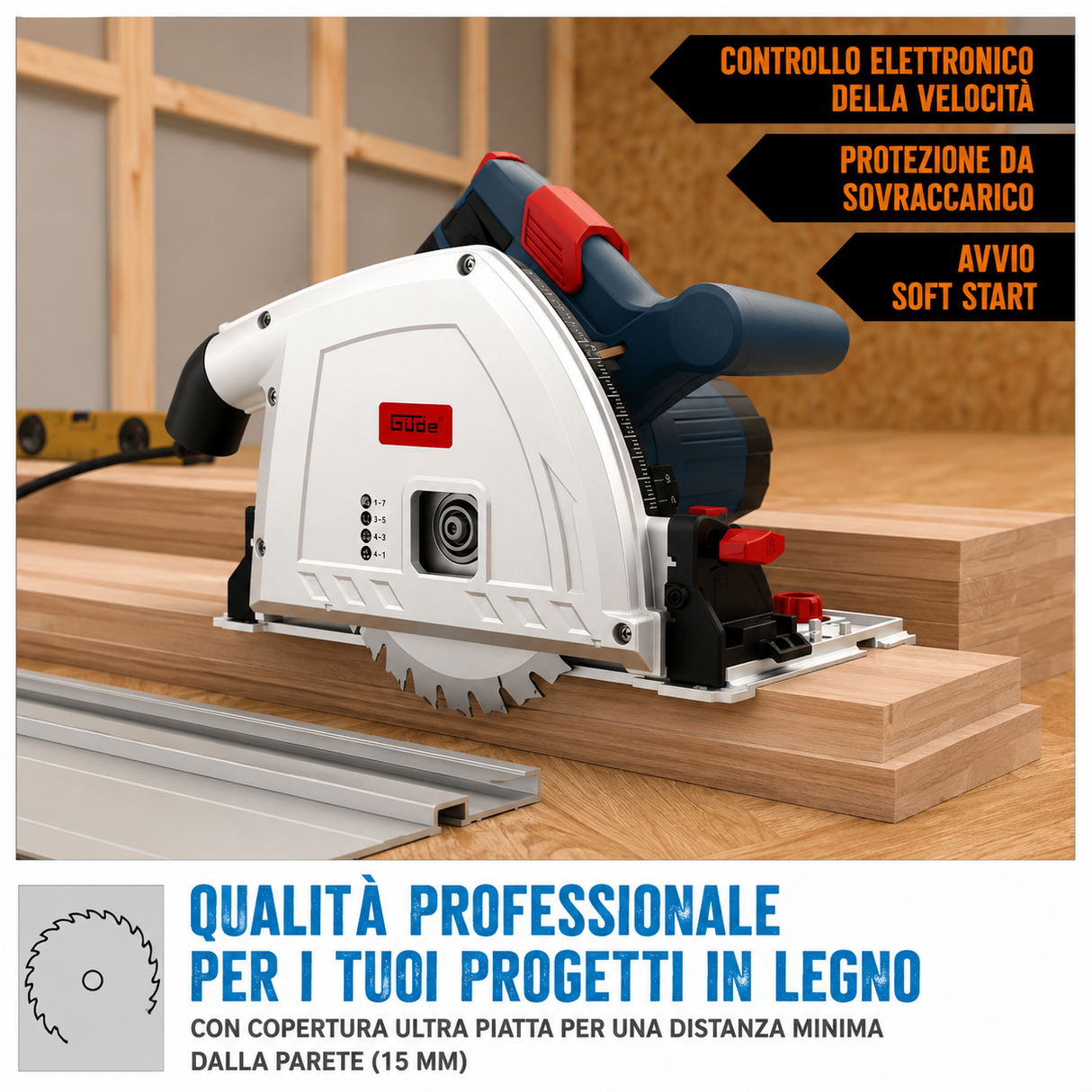 Hand-held circular saw Guede 1400 KE SET
