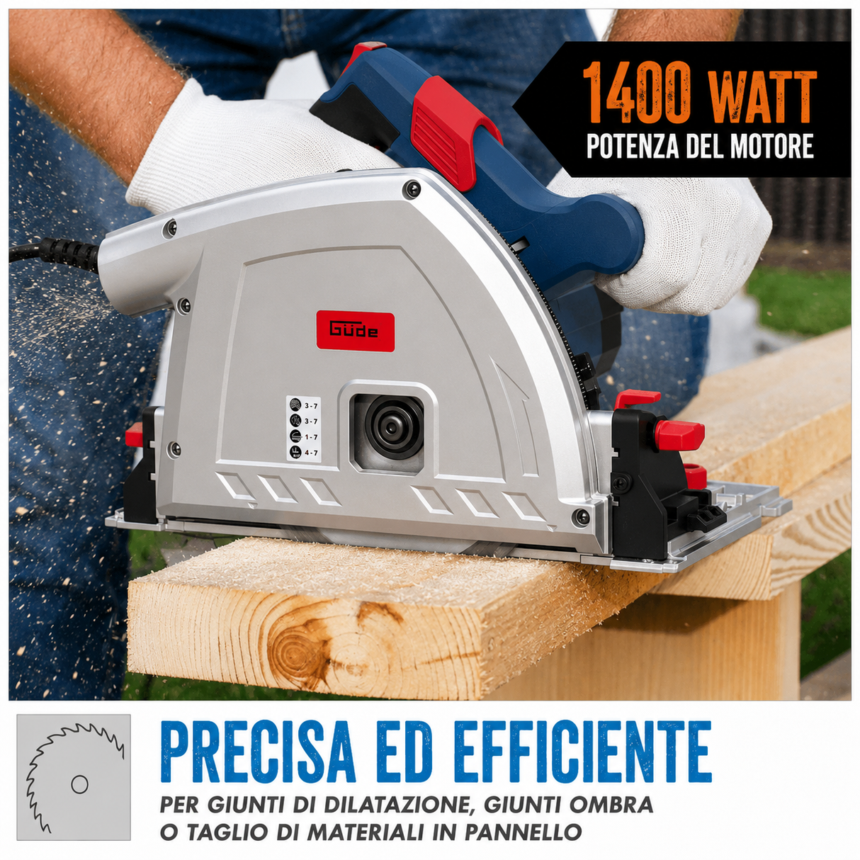 Hand-held circular saw Guede 1400 KE SET