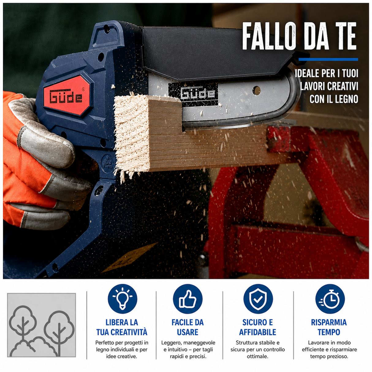 Gardening tool Guede Mini chainsaw Güde MK 18-201-05