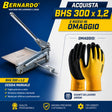 Cesoia manuale Bernardo BHS 300 x 1,2 in combo con guanti inclusi, ideale per il taglio preciso di lamiera sottile e lavorazioni di officina.