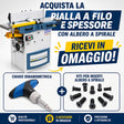 Macchina combinata pialla a filo e spessore Bernardo AD 260 S alimentazione 230V, dotata di albero a spirale per lavorazioni precise del legno.