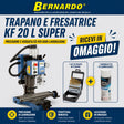 Trapano fresatrice Bernardo KF 20 L Super in versione combo, ideale per lavorazioni di foratura e fresatura su metallo con precisione e affidabilità.