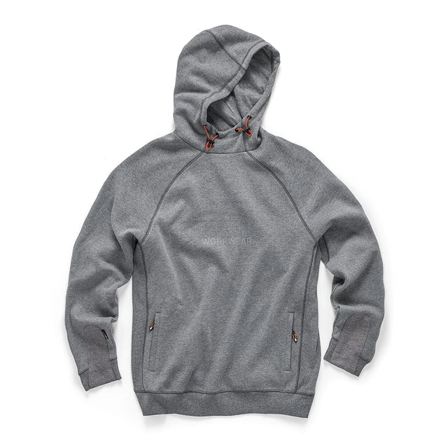 Felpa da lavoro Scruffs grigio grafite in caldo pile, con cappuccio regolabile e polsini rinforzati Abratect®, ideale per lavorare al caldo in inverno.