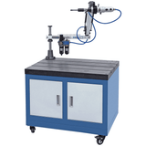 Bernardo Filettatrice pneumatica TM 16 P / R 1000 con braccio snodato 1000 mm, mandrino rapido di sicurezza e motore inclinabile 0°–90°.