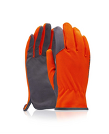 Guanti da lavoro ARDON® SIENOS con palmo in pelle sintetica PU e dorso in nylon/spandex, certificati EN388:2016, disponibili in vari colori e misure.
