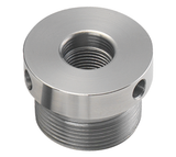 Inserto filettato Record Power 1"x8 TPI UNC RH con fori laterali per serraggio, compatibile con mandrini SC4 e SC1 per torni con filetto UNC.