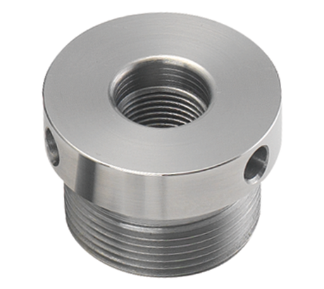 Inserto filettato Record Power 3/4"x16 TPI UNF destrorso con fori laterali, compatibile con mandrini SC4 e SC1 per tornitura legno.