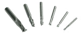 7-piece milling cutter kit with 4-16 mm shank